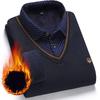 Winter Autumn Men's Plush Sweater Collar Fleece Thick Warm Top Fake Two Piece Pullover Polo Shirt Clothes Casual Jumpers