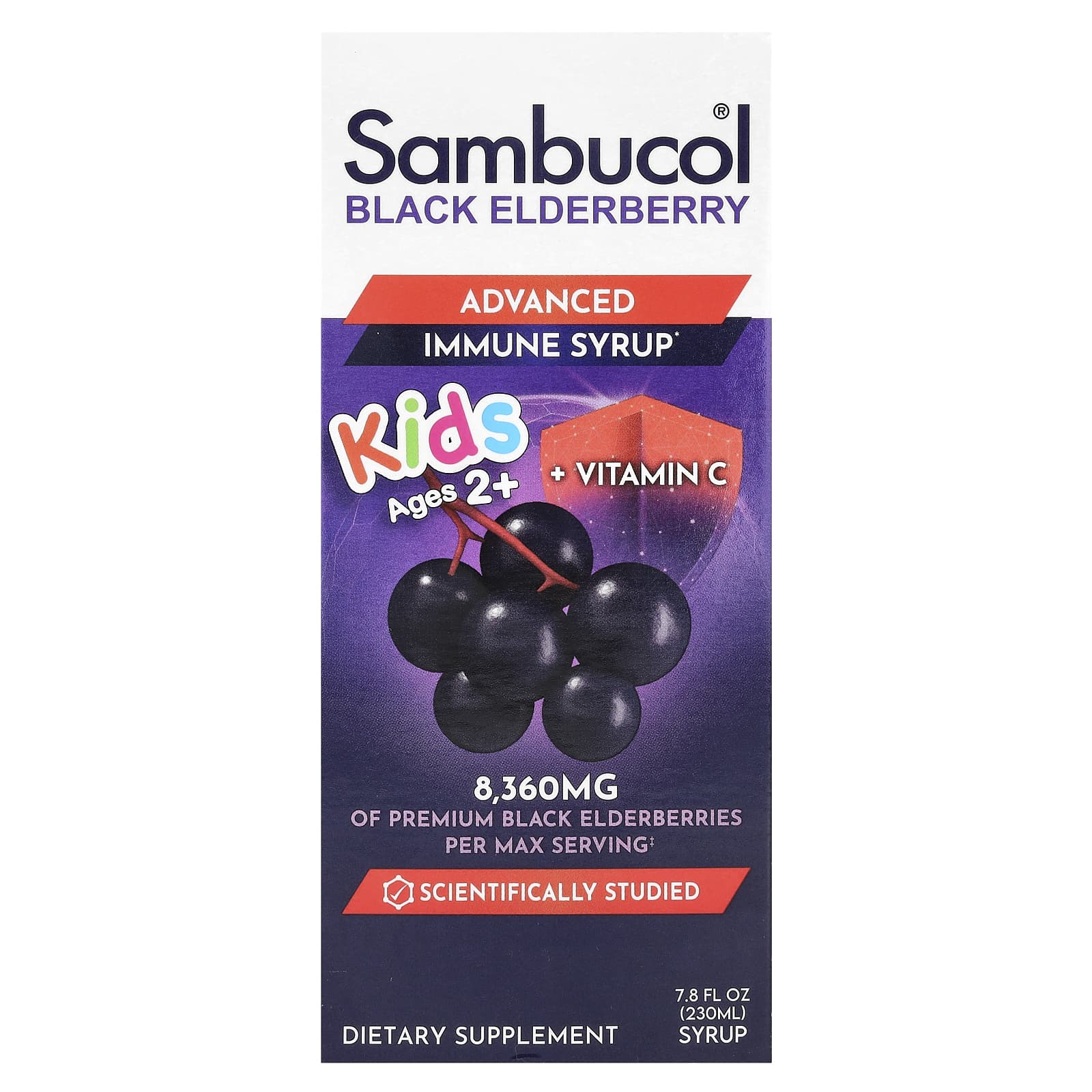 

Children s, Black Elderberry, Immune Boosting Syrup, Ages 2+, 8,360Mg, 230Ml(7.8Fl Oz)
