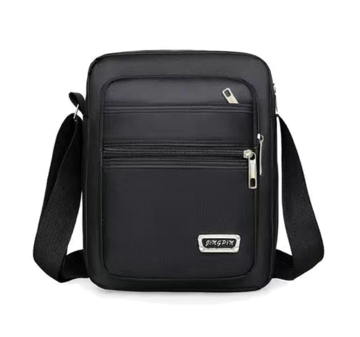 

1 шт., четырехслойная водонепроницаемая сумка-мессенджер на одно плечо с застежкой-молнией, деловая сумка-бумажник One Size чёрный