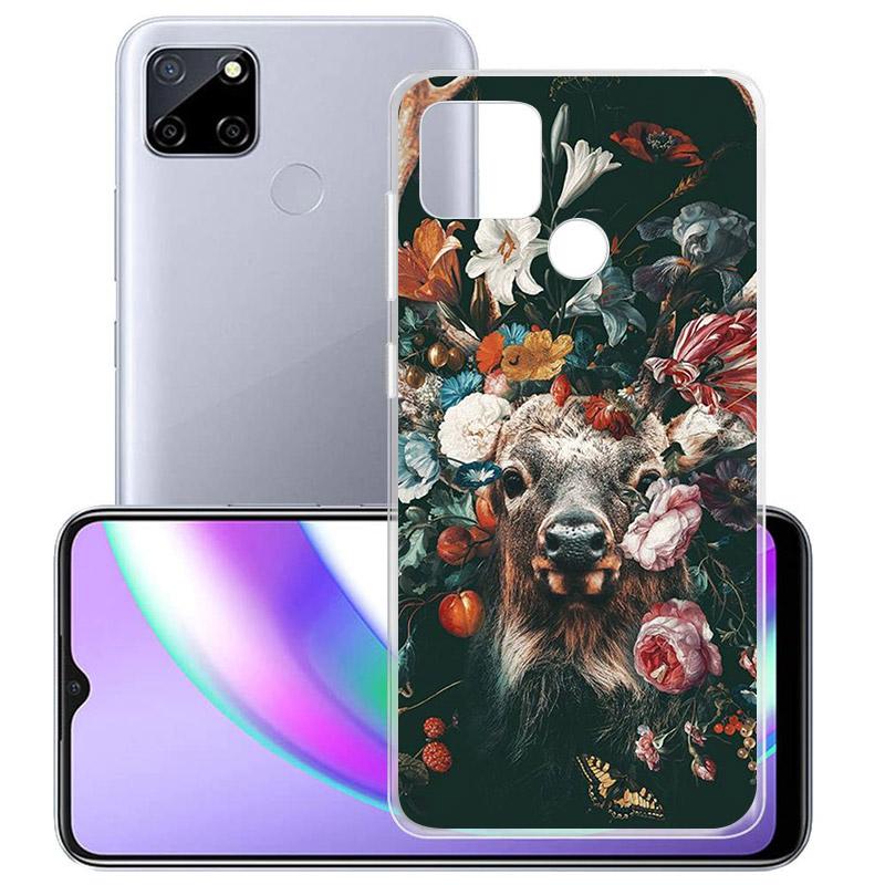 Flower Animal Tiger For Realme 8 8i V3 V5 GT Neo Flash Edition Explorer Master Neo2 Narzo 30 50i 50A C21Y Phone Case