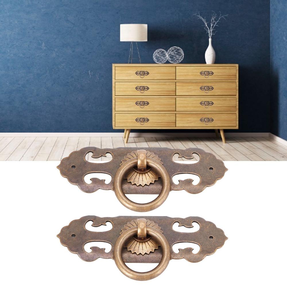 2pcs Durable Cabinet Door Handle With Screws Antique Pull Handle Drawer Pull Handle Wardrobes