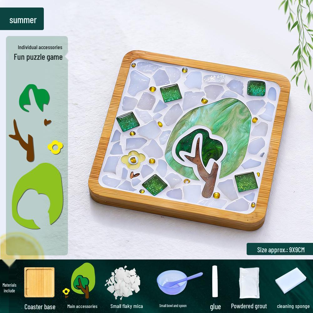 Mosaic Coaster DIY Kit: Creative Handmade Collage Art Set