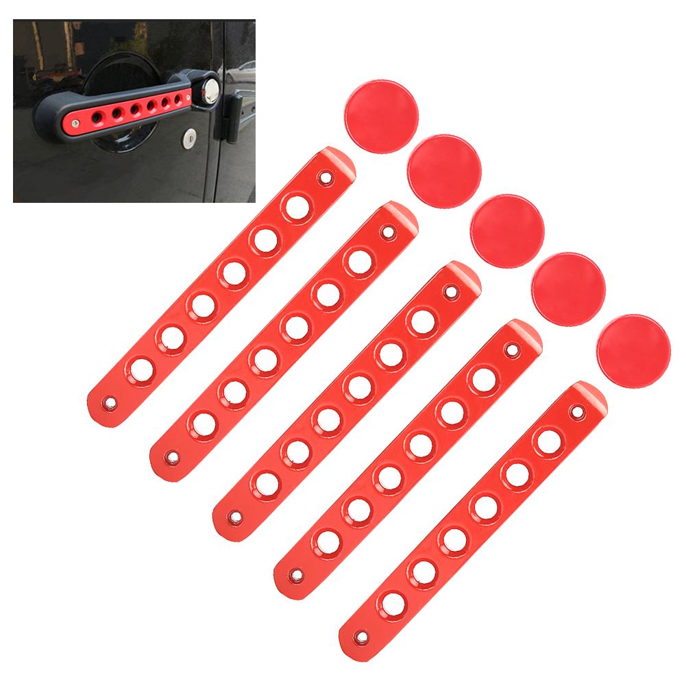 Listwy Wkładek Klamki Zewnętrznej z Nakładkami na Pokrętła Pasują do Jeep Wrangler JK Unlimited 4-drzwiowy 07 18