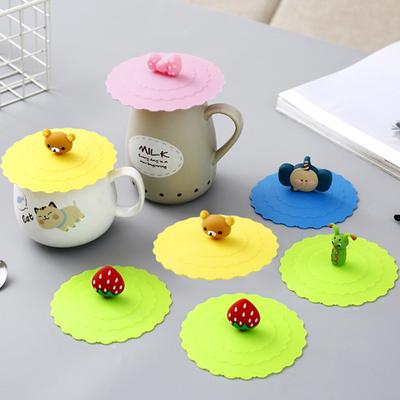 6Pcs Silicone Cup Lid Set Cute Animal Drink Covers Reusable Airtight Mug Cover for Hot/Cold Beverages Dustproof Leak-Proof Cup Sleeves
