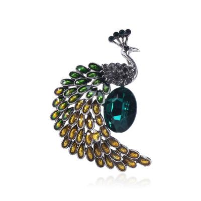 Spilla Pavone di Alta Gamma, Temperamento in Lega con Gocciolatura d'Olio, Accessori alla Moda e Popolari, Spilla da Colletto Anti-Luce.