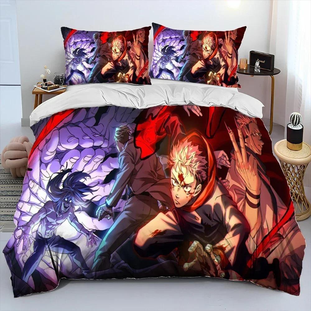 Comforter 3D Jujutsu Kaisen Anime Cartoon Bedding Set 3D Printed Suitable For Bedroom Kids Home Textile