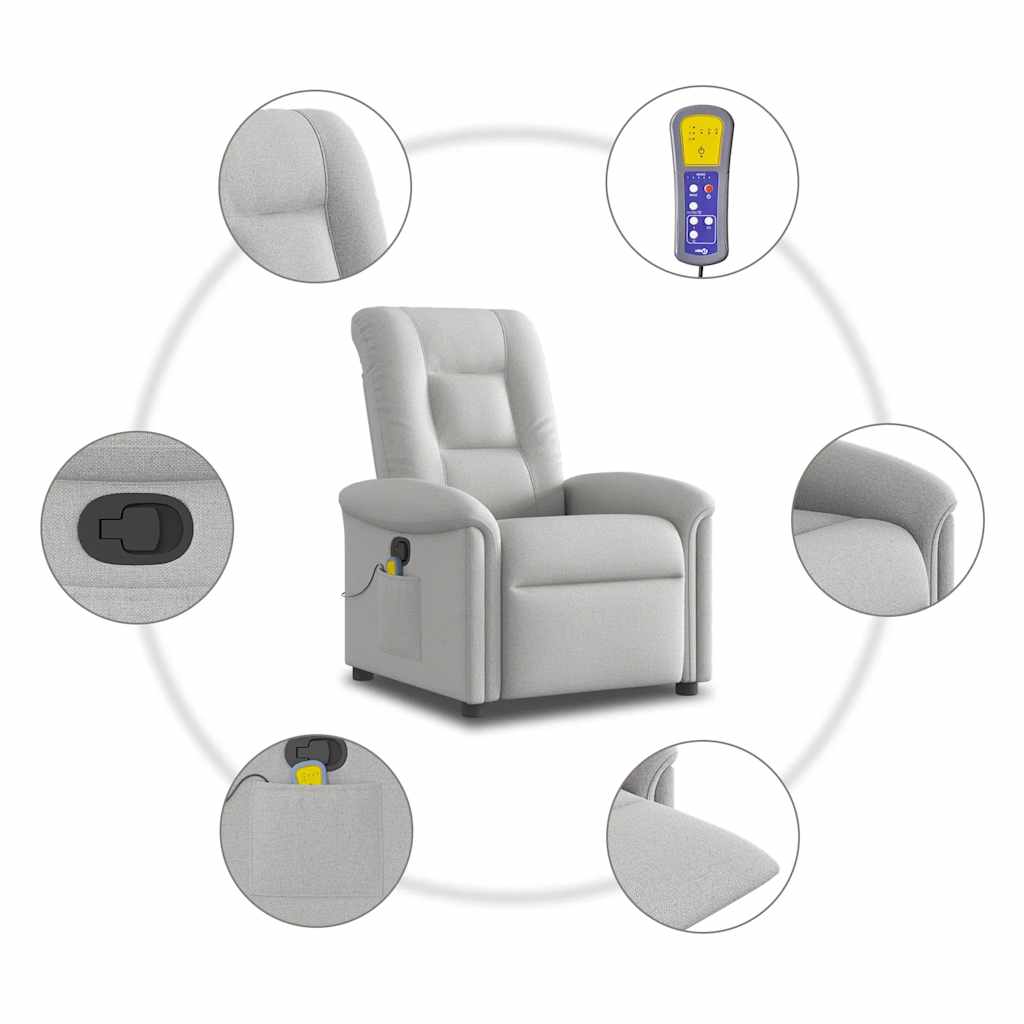 Massage Chair Cloud Grey Fabric