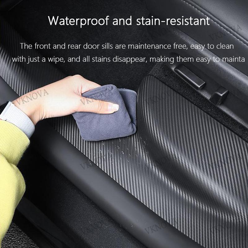 For Tesla Model YL 2026 TPE Front Rear Door Sill Protector Threshold Strip Waterproof Anti-kick Guard Panel Interior Accessories