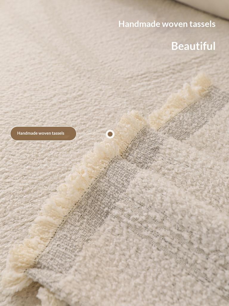 One Piece Full Protection Sofa Cover Embossed Brown Chenille Cat Proof Blanket for L Shape & Loveseat