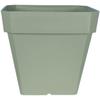 Bac À Fleurs Carré - RIVIERA - SOLEILLA - Plastique - 49x49x45 Cm - Vert Argile