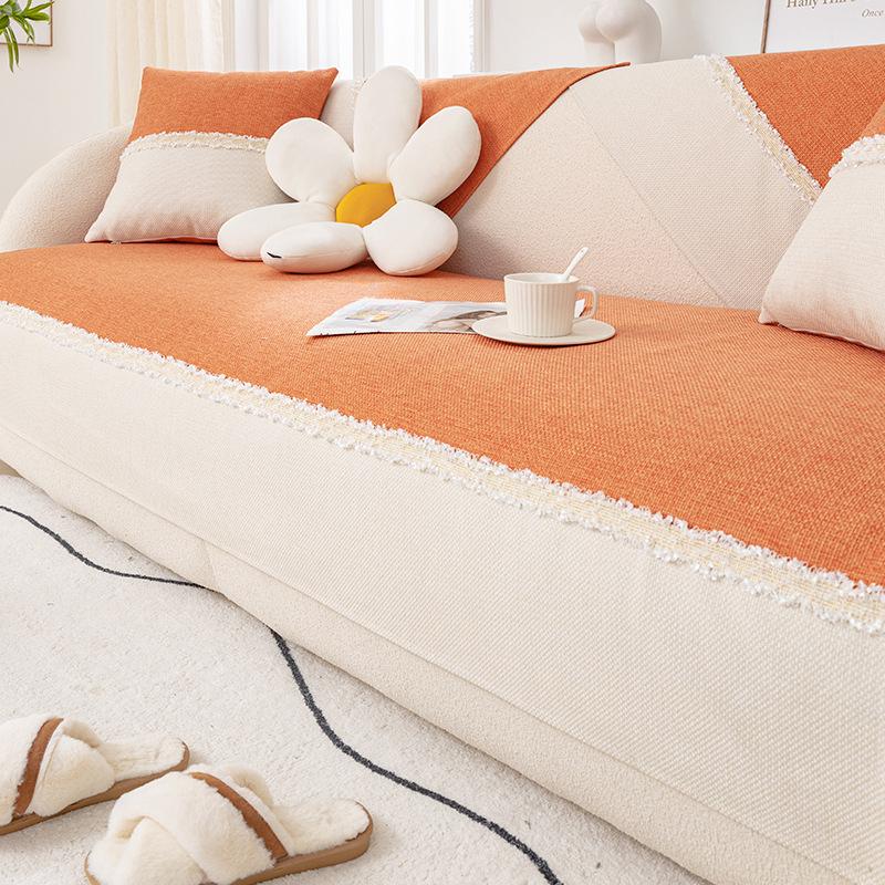 

Хлопчатобумажная и льняная подушка для дивана Four Seasons, обычные ткани, нескользящий чехол для подушки, простой современный чехол для дивана, чехол для сиденья, утолщенная подушка 70*70cm