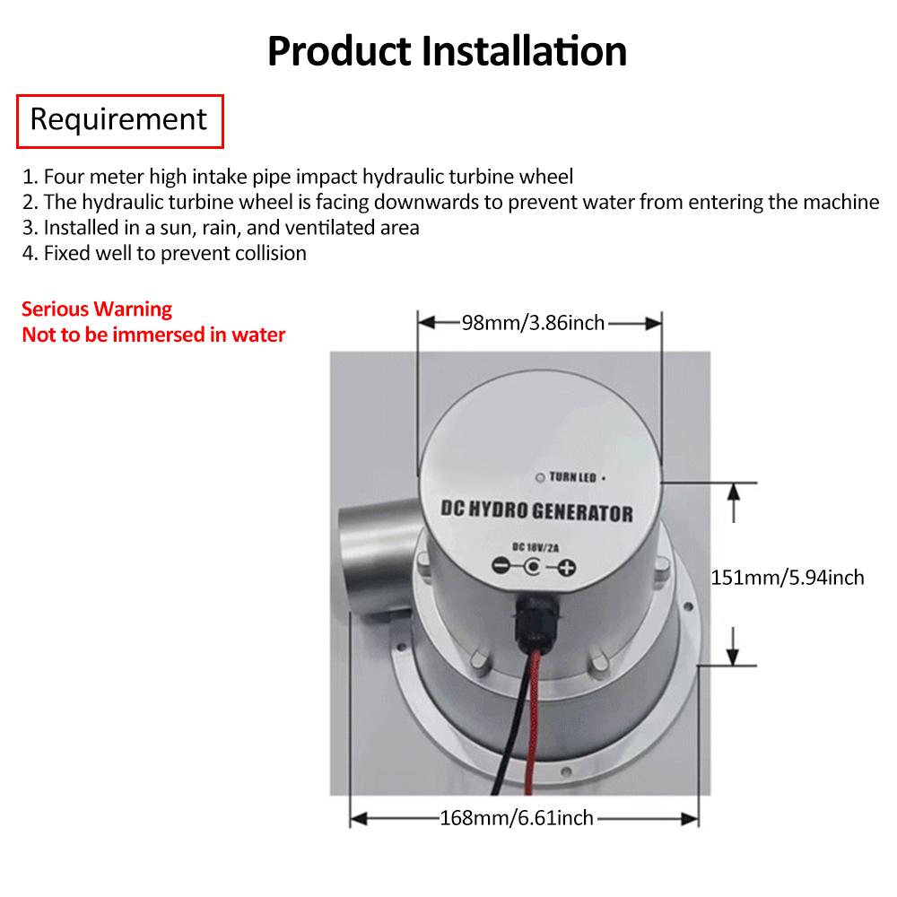 DC18V 2A 36W Small Hydroelectric Generator Water Turbine Generator Brushless DC AC Hydraulic Pump Generator High Power