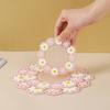Floral Heat Insulation Mat, Waterproof Silicone Trivet for Table, Oil Resistant Round Pot Holder, Non Slip Coaster for Hot Dishes
