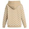 Damen Langarm Kapuzensweatshirt mit Polka-Dot-Print und Brustfalten