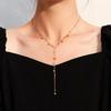 LT-P794 Ins Cold Style Trendy Bead Long Tassel Necklace Women's Collarbone Neck Chain Sweater Chain Stainless Steel Party