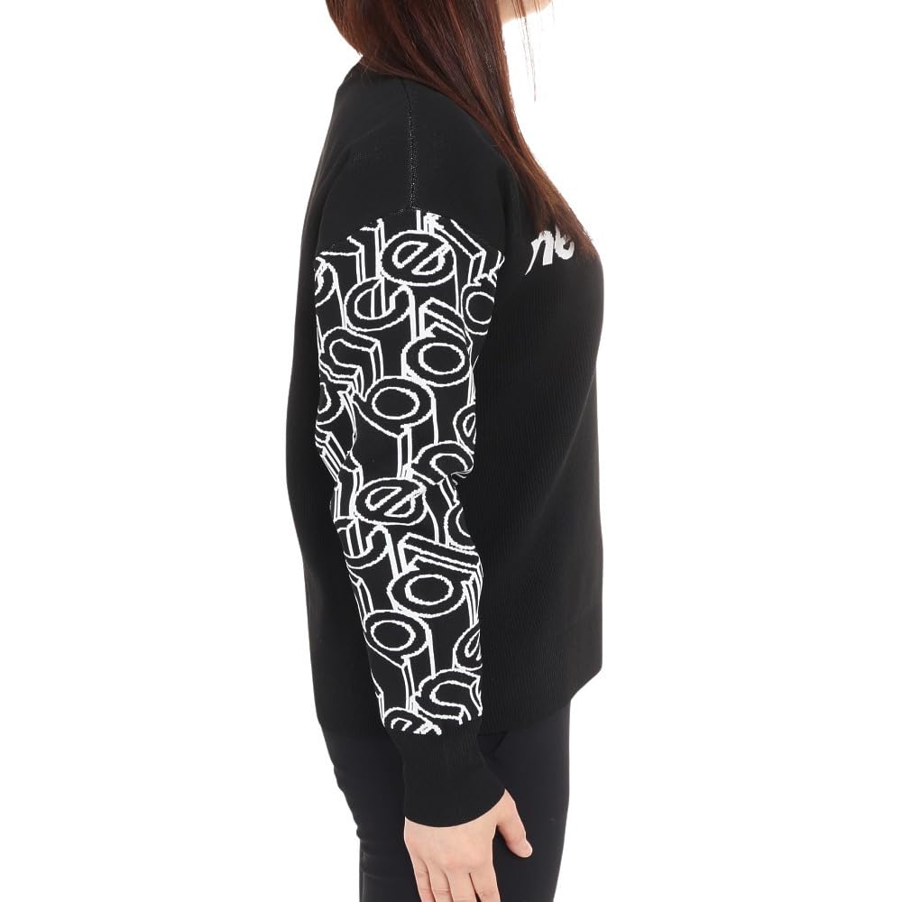 New Balance Golf Mock Neck Sweater 0 Women's (Geometric Sleeves, Stretch) / 012-3270502 010_Black [S]