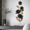 Black Rose And Gold Leaf Wall Sticker Light Luxury Living Room Entryway Self Adhesive Wallpaper