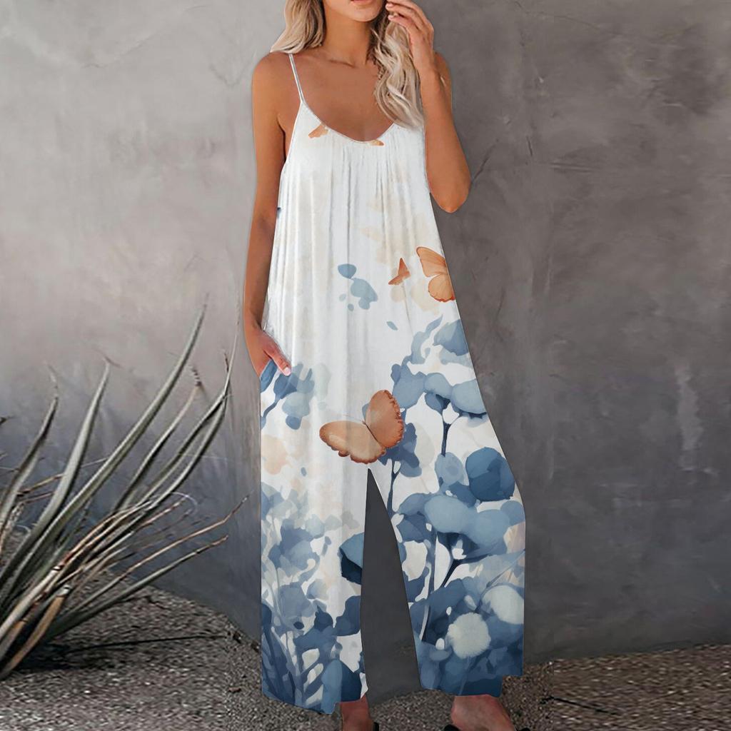 Dámský overal s potiskem Ležérní, volný, nastavitelný podvazkový overal