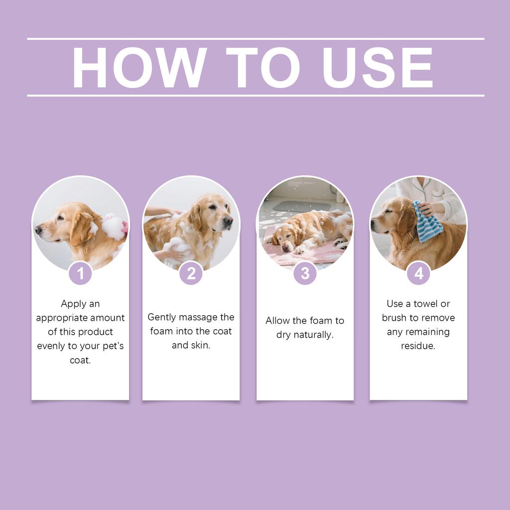 Čištění bez oplachování 200 ml Čištění srsti domácích mazlíčků Čištění obličeje Pěna bez oplachování, 100 ml