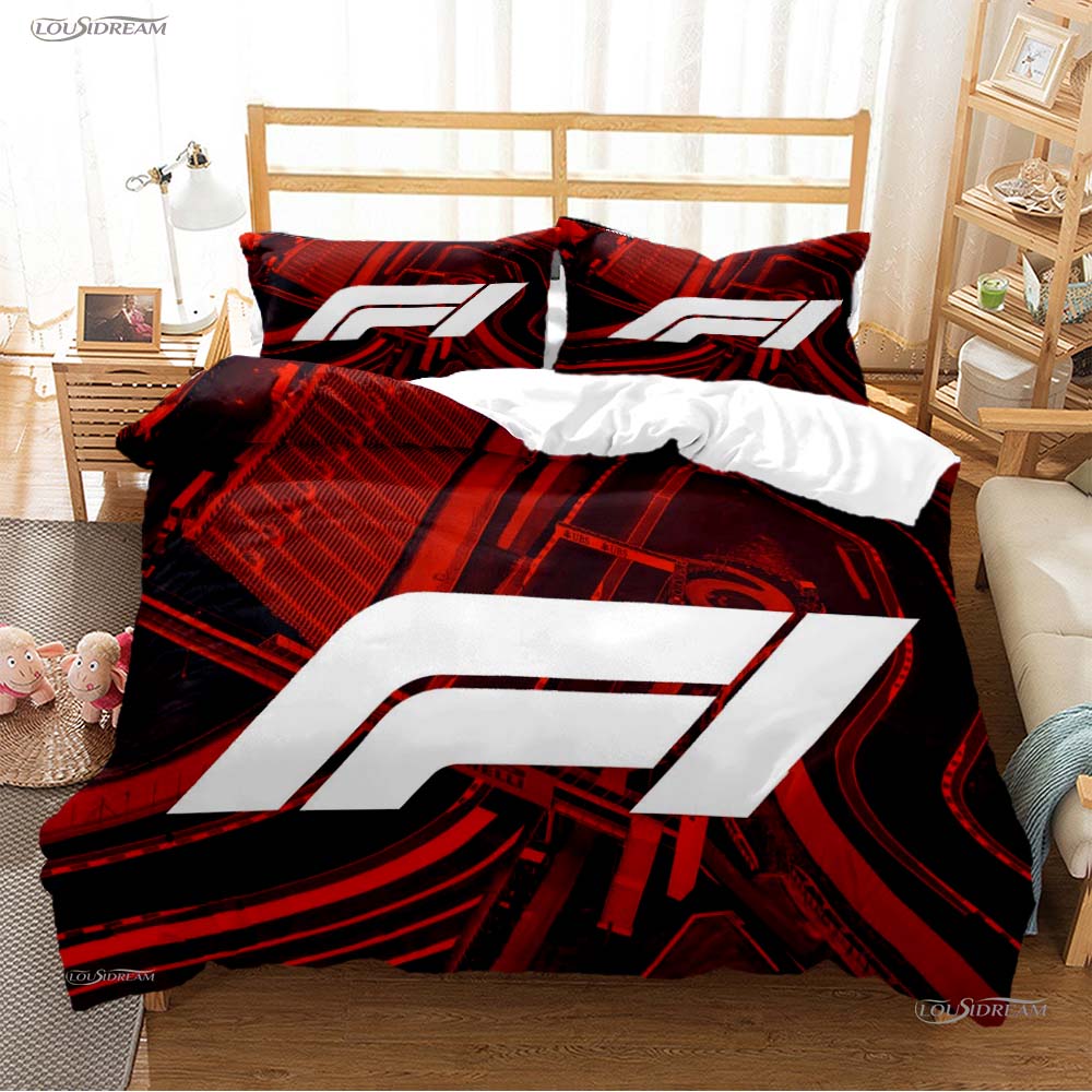Formula 1 Duvet Cover Comforter Racing Enthusiast Bedding Sets Soft Quilt Cover and Pillowcases Teens Single/Double/Queen/King