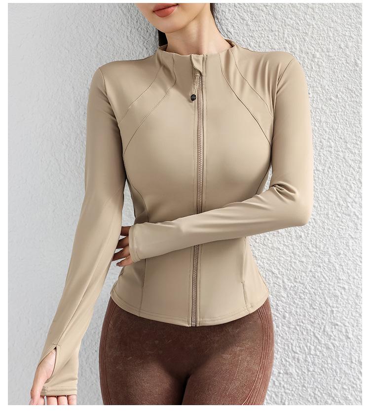 Spring/Summer Stand Collar Zipper Pocket Jacket: Sun Protection, Quick-Dry, High Elastic Fitness Wear