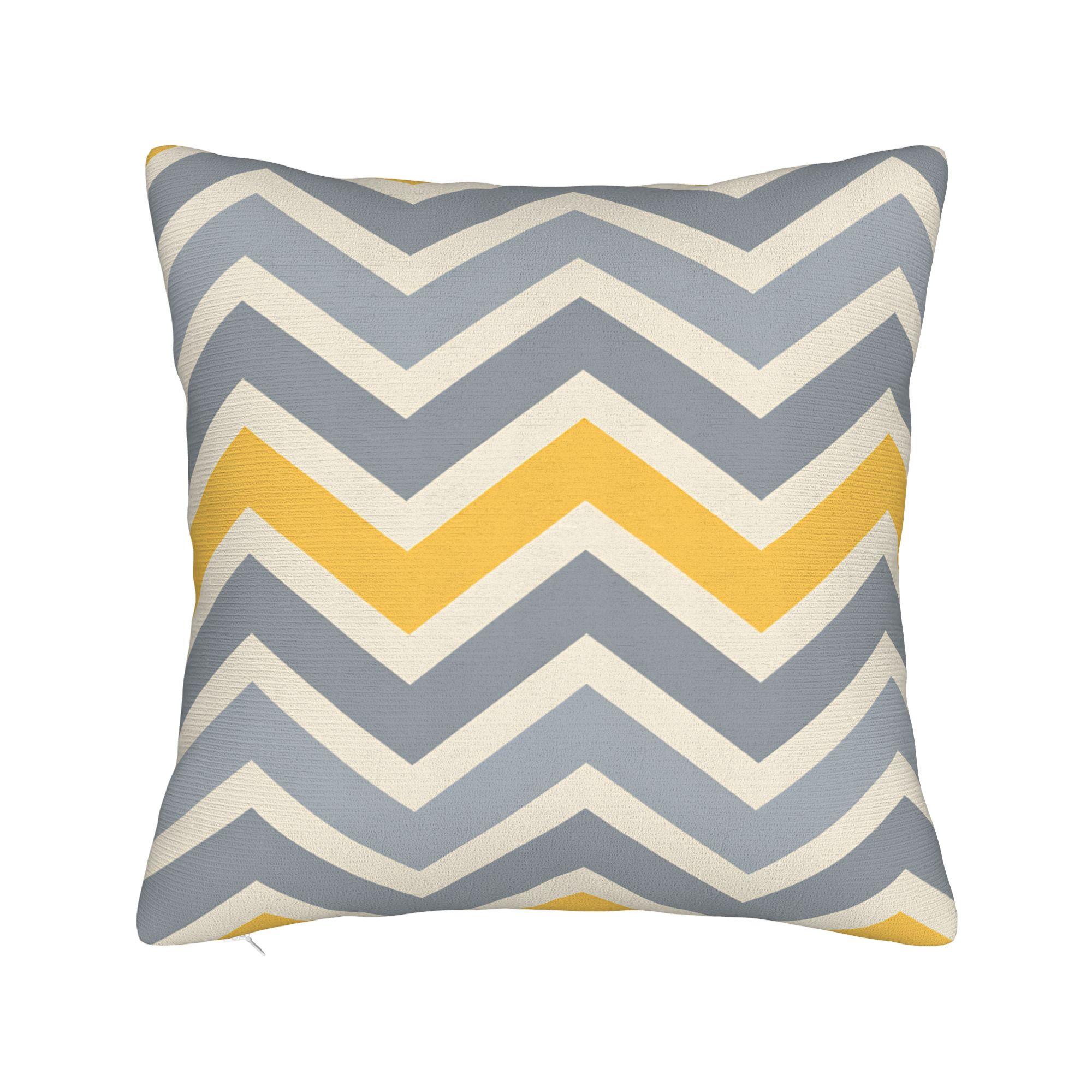 Pillow Case Yellow Grey Geometric Soft  Pillow Cover For Sofa Home Decor Morden Pillowcases 30cmx30cm