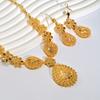 Gifts Gold Color Necklace Earring Set Plated African Bridal Jewelry Sets Dubai Jewelry Sets  Bride