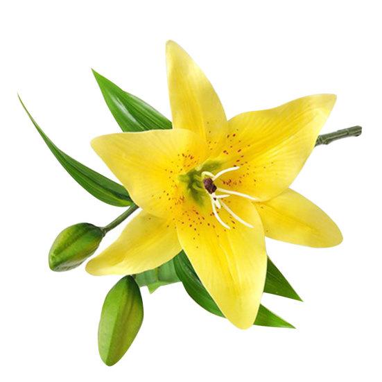 

1шт искусственный цветок лилии поддельные растения домашний офис кафе украшение свадебной вечеринки жёлтый