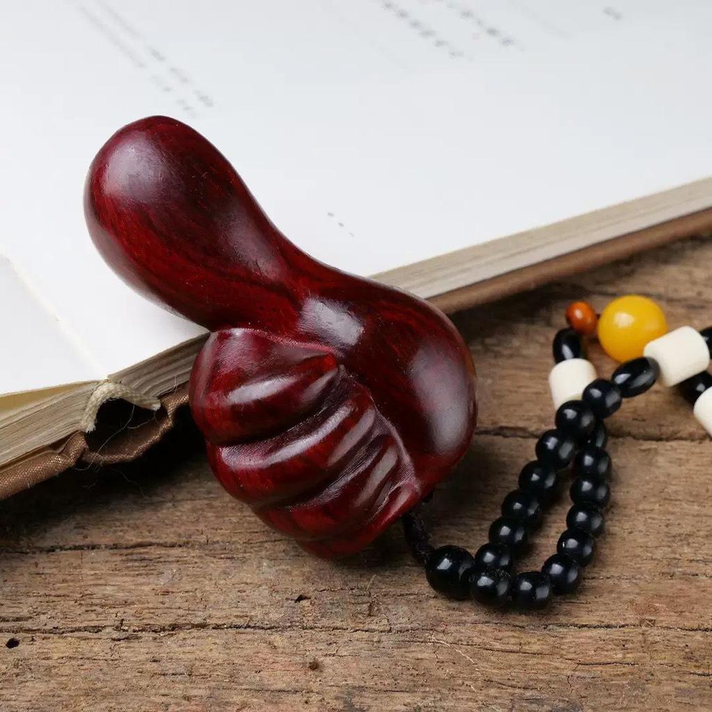 Sandalwood Pixiu Handheld Carved Pendant Ornament - Douyin Craft Gift