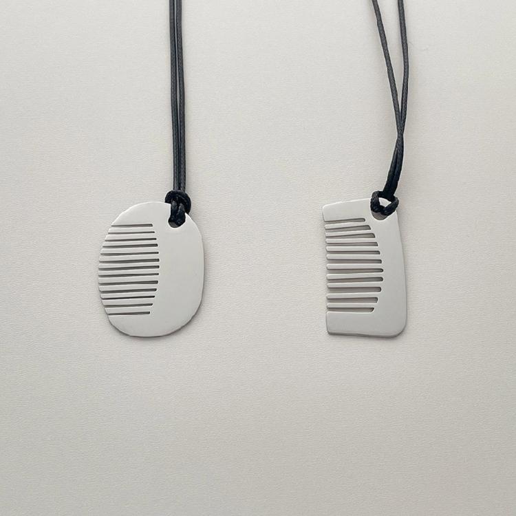 Trendsetting Hair Comb Sturdy Steel Pendant Necklace Portable Jewelry Accessory with Stylish Styles Elegant Designs