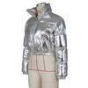 Ins Frauen Helle Vergoldung Zipper Fly Langarm Schlank Parkas Jacke Dicke Warme Winter Mode Outwear 2023 Jacken Mantel