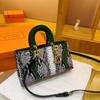 1pcs Women's Elegant PU Leather Handbag Snake Print Crossbody Bag Stylish Evening Clutch Shoulder Purse Design
