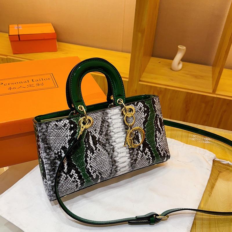 1pcs Women's Elegant PU Leather Handbag Snake Print Crossbody Bag Stylish Evening Clutch Shoulder Purse Design