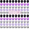 Black Purple Silver Confetti Latex Balloons 20–160 Pack, 12in Decor for Birthday Halloween Wedding
