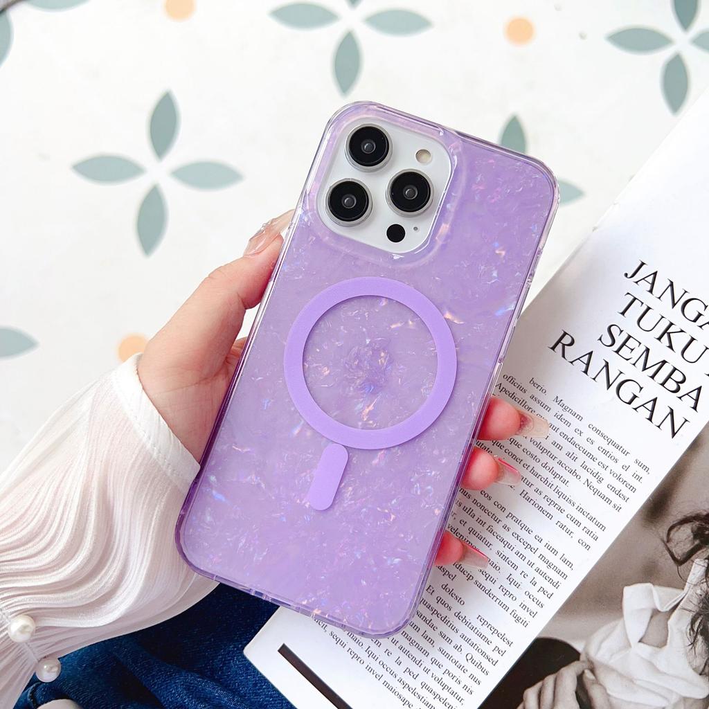 Applicable To Apple 16ProMax Powerful Magnetic Phone Case IPhone 14 Flash Powder 15 Acrylic Anti-fall Protection Case