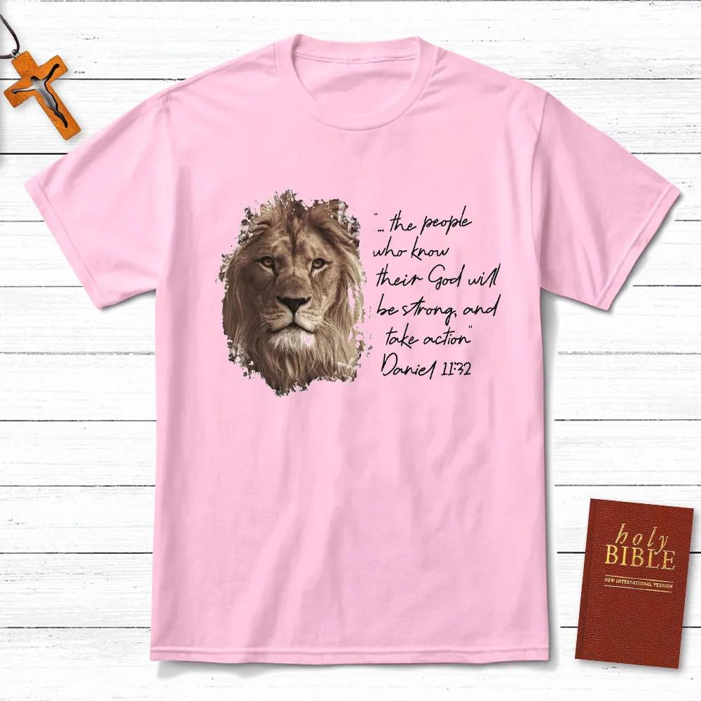 

The People Who Know Their God Will Be Strong TShirt Mens and Womens Short Sleeve Cotton Tee Men Clothing Blouse Oversize Tops S