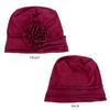 New Elegant Women Solid Color Flower Cuffed Turban Hat Soft Cancer Chemo Head Scarf Hats Beanie Cap Elastic Covers Wraps