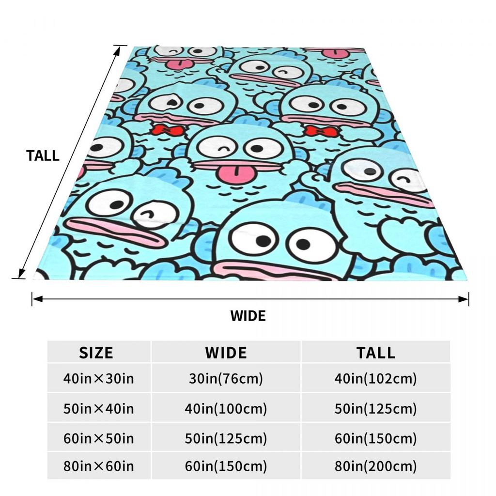 Hangyodon Make Faces Cartoon Wool Blanket Cute Kawaii Vintage Throw Blankets for Home Hotel Sofa 150*125cm Bedspreads