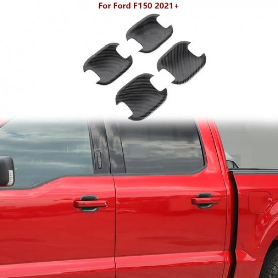 Carbon Fiber Exterior Door Handle Bowl Cover Trim Decor for - Ford F150