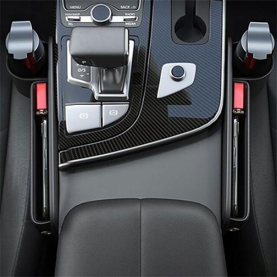 Car Seat Crevice Organizer Console Side Storage Box with Cup Holder Accessories