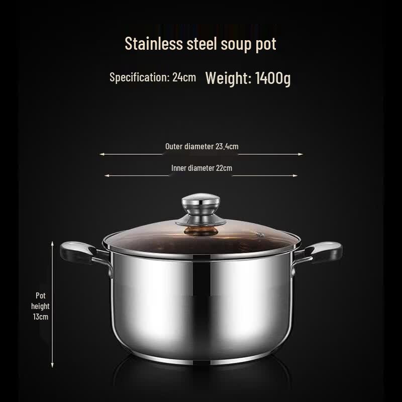 HANDUNYOU Anti-scald Stainless Steel Stockpot