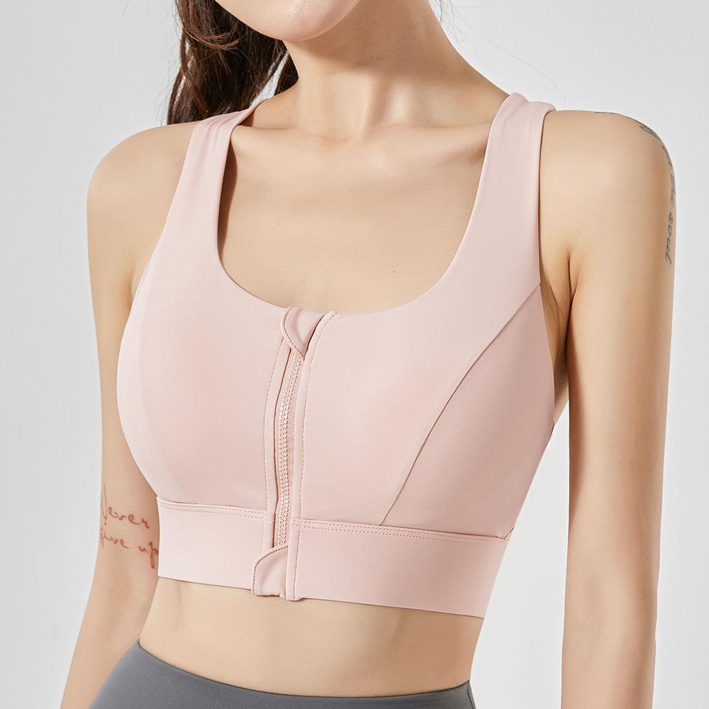Hot-Selling Front Zipper Sports Bra: Beautiful, Shockproof Running Fitness Vest, Plus Size