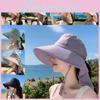 Summer Wide Brim Fisherman Hat With Ponytail Hole For Outdoor Sun Protection