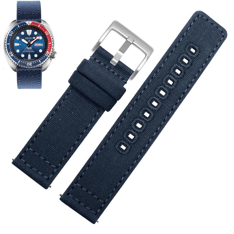 Watchband Quick Release Canvas Watch Strap 18mm 20mm 22mm Nylon Watchbands Replacement Bracelet Wrist Band Watch Accessories