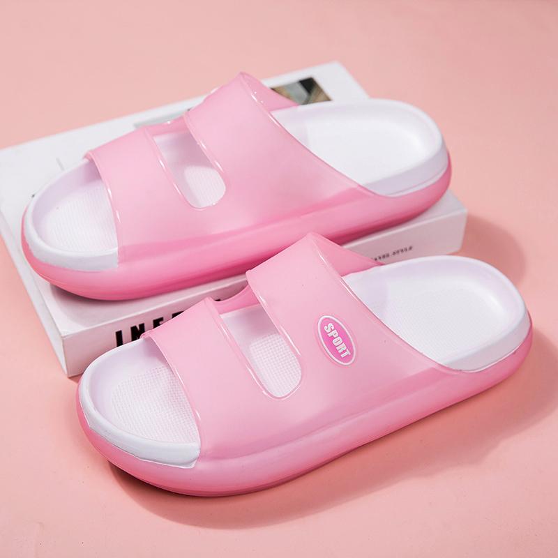 Fashion Women Pink Summer Sandals Rubber Jelly Shoes Non Slip Comfort Women Slipper And Sandal Hot Sale Women Beach Shoes Indoor Slides