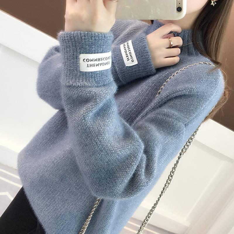 Women Sweater Casual Turtleneck Female Pullover Long Sleeve Warm Soft Autumn Winter Knitted