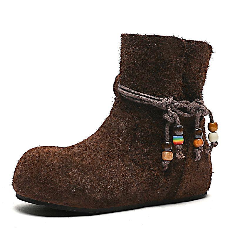 Autumn and Winter New Inner Height-increasing Short Boots Women's Versatile Retro Boots Casual Martin Boots Flat-heeled Thin Boots