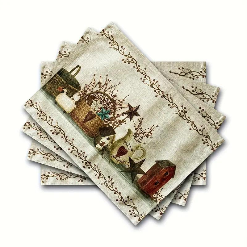 Classic Collection Linen Placemat for Dining Table - Heat Insulation Pad for Living Room and Restaurant Decor