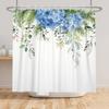 Watercolor Floral Shower Curtain Leaves Flowers Waterproof Bath Curtain For Bathroom Decor Polyester Fabric With Hooks Included