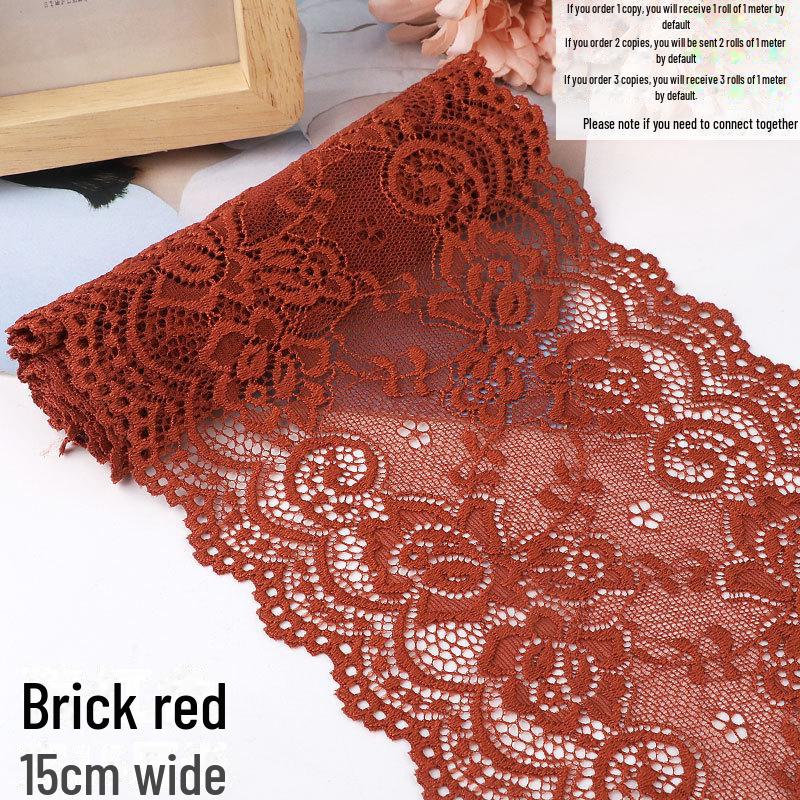 15cm Szeroka Miękka Elastyczna Koronka do Dekoracji Ubrań i Spódnic DIY w Kolorze Białym lub Czarnym